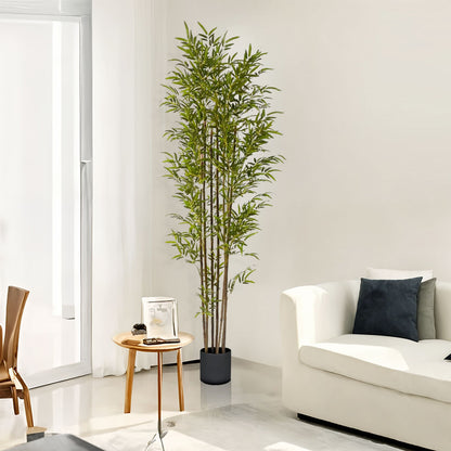 SOGA 2X 210cm Lucky Bamboo Tree Bambusa Vulgaris Artificial Plant w/ 7 Branches Home Accent Decor • LUZ-APlantFHZ210X2