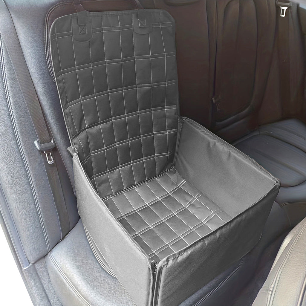 SOGA 2X Grey Car Pet Sitting Bag Breathable Safety Travel Portable Carrier Pouch Travel Essentials • LUZ-CarPetBag071X2