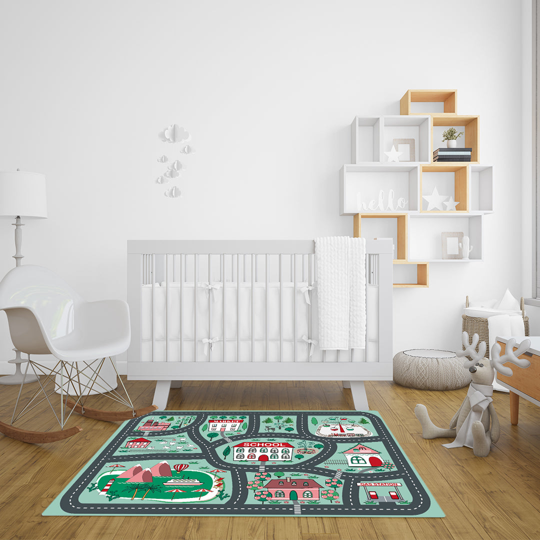 SOGA 2X 120cm Kids Rug Street Map Play Mat, Educational Baby Theme Park Area Rugs • LUZ-KidCarpet605X2