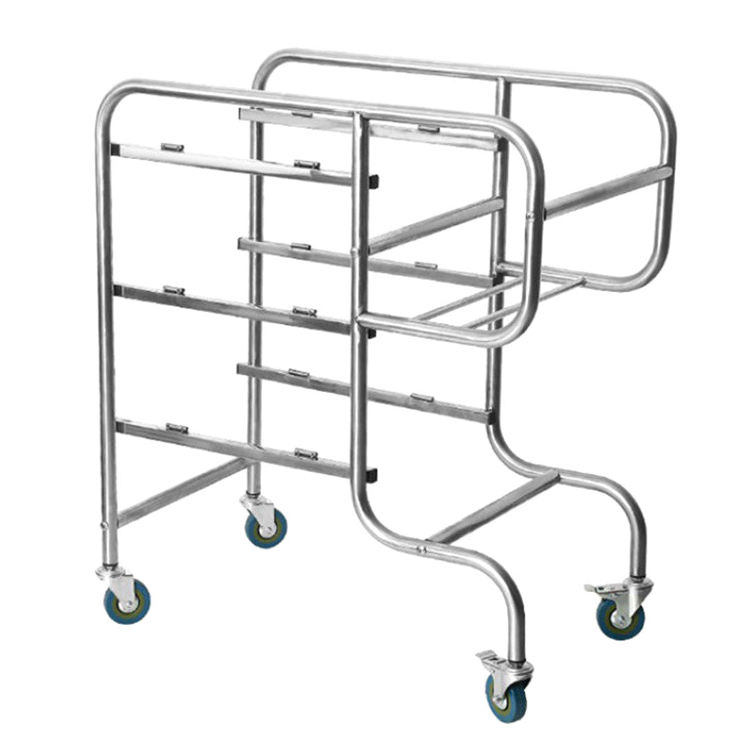 SOGA 2X 3 Tier Food Trolley Food Waste Cart Five Buckets Kitchen Food Utility 80x43x89cm Round • LUZ-FoodCart1212X2