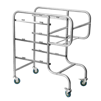 SOGA 2X 3 Tier Food Trolley Food Waste Cart Five Buckets Kitchen Food Utility 80x43x89cm Round • LUZ-FoodCart1212X2