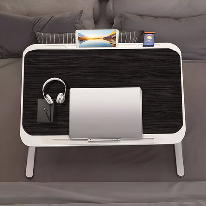 SOGA 70X45cm Black Small Laptop Bed Portable Foldable Study Table Adjustable • LUZ-BedTableA15