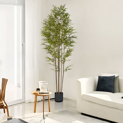 SOGA 240cm Lucky Bamboo Tree Bambusa Vulgaris Artificial Plant w/ 7 Branches Home Accent Decor • LUZ-APlantFHZ24