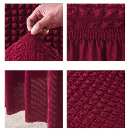 SOGA 2X Burgundy Chair Cover Seat Protector with Ruffle Skirt Stretch Slipcover Wedding Party Home Decor • LUZ-Chaircov21AX2