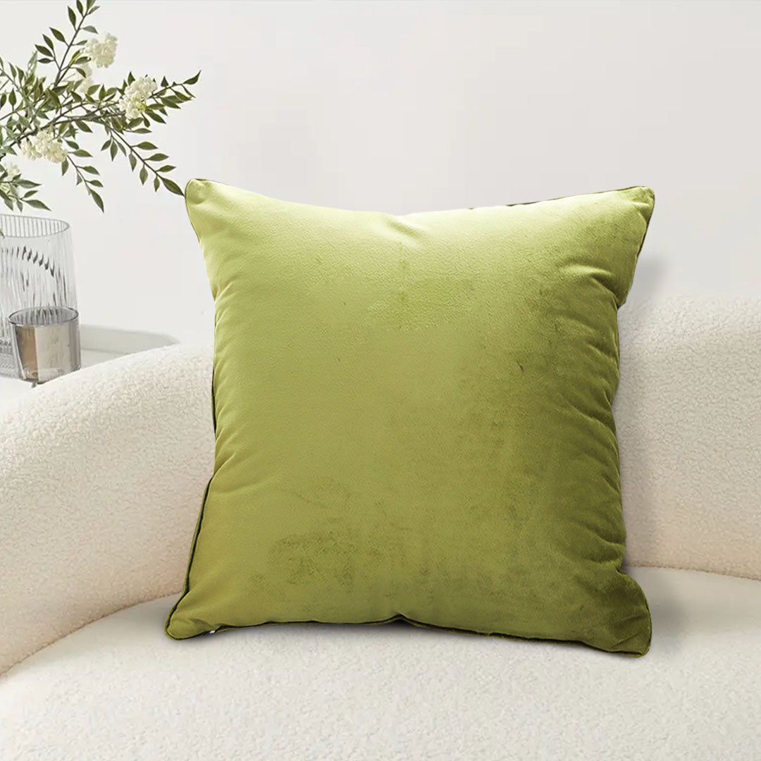 SOGA 2X 45cm Subtle Fluorescent Green Foliage Velvet Square Throw Pillow • LUZ-FrenchCushion257X2