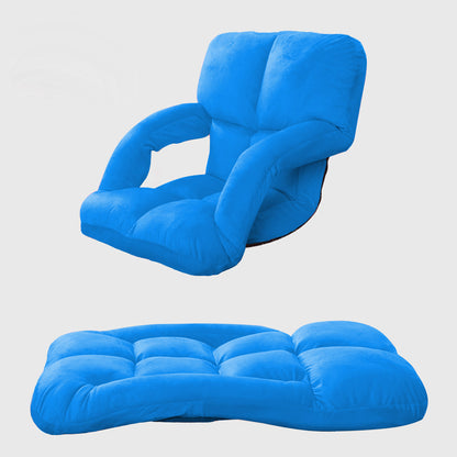 SOGA 4X Foldable Lounge Cushion Adjustable Floor Lazy Recliner Chair with Armrest Blue • LUZ-LoungeKidBlueX4