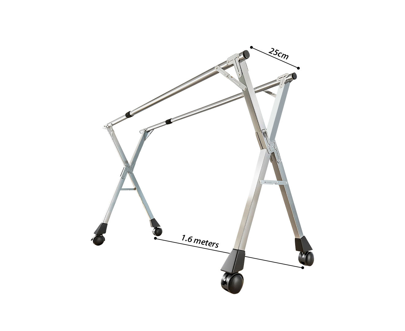 SOGA 1.6m Portable Standing Clothes Drying Rack Foldable Space-Saving Laundry Holder with Wheels • LUZ-BSXG2514
