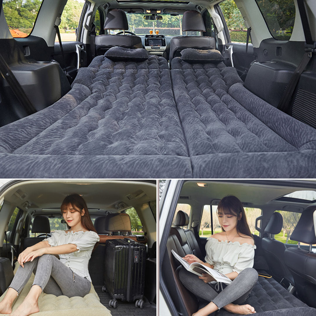 SOGA 2X Black Inflatable Car Boot Mattress Portable Camping Air Bed Travel Sleeping Essentials • LUZ-CarMat013X2