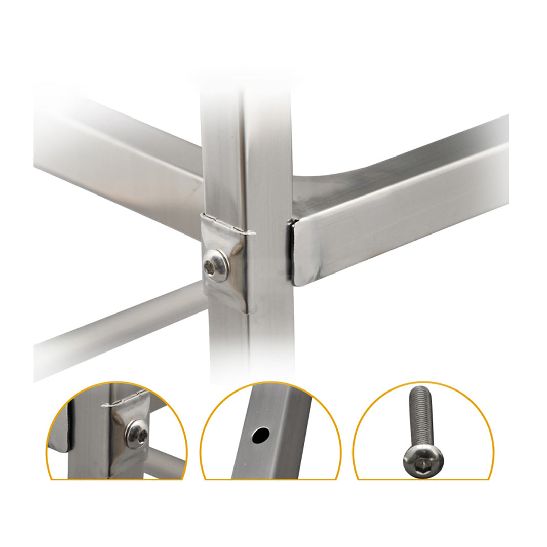 SOGA 2X 2 Tier 500x500x950 Stainless Steel Square Tube Drink Wine Food Utility Cart • LUZ-FoodCart1215X2