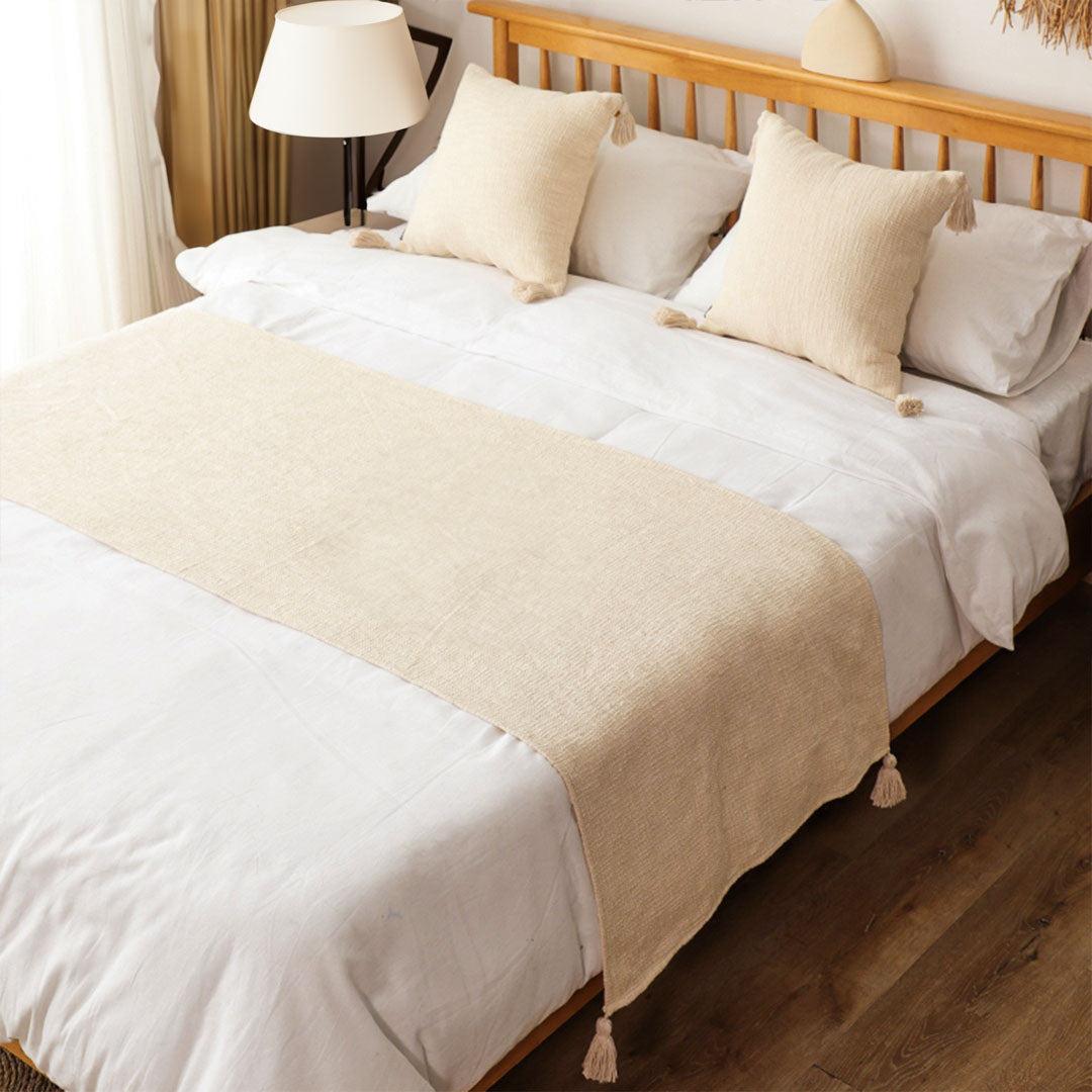 SOGA 1.8m Bed Vintage Scarf Runner Bedding Tail Pad Flag For Home Hotel Set of 3 • LUZ-BedFlagS85