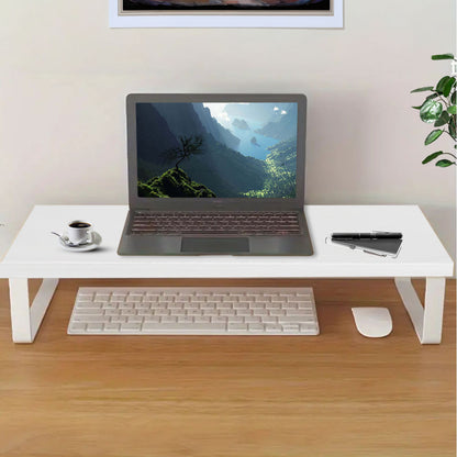 SOGA 2X 50cm White Computer Monitor Elevated Stand Desktop Support Station Rack • LUZ-Level005X2