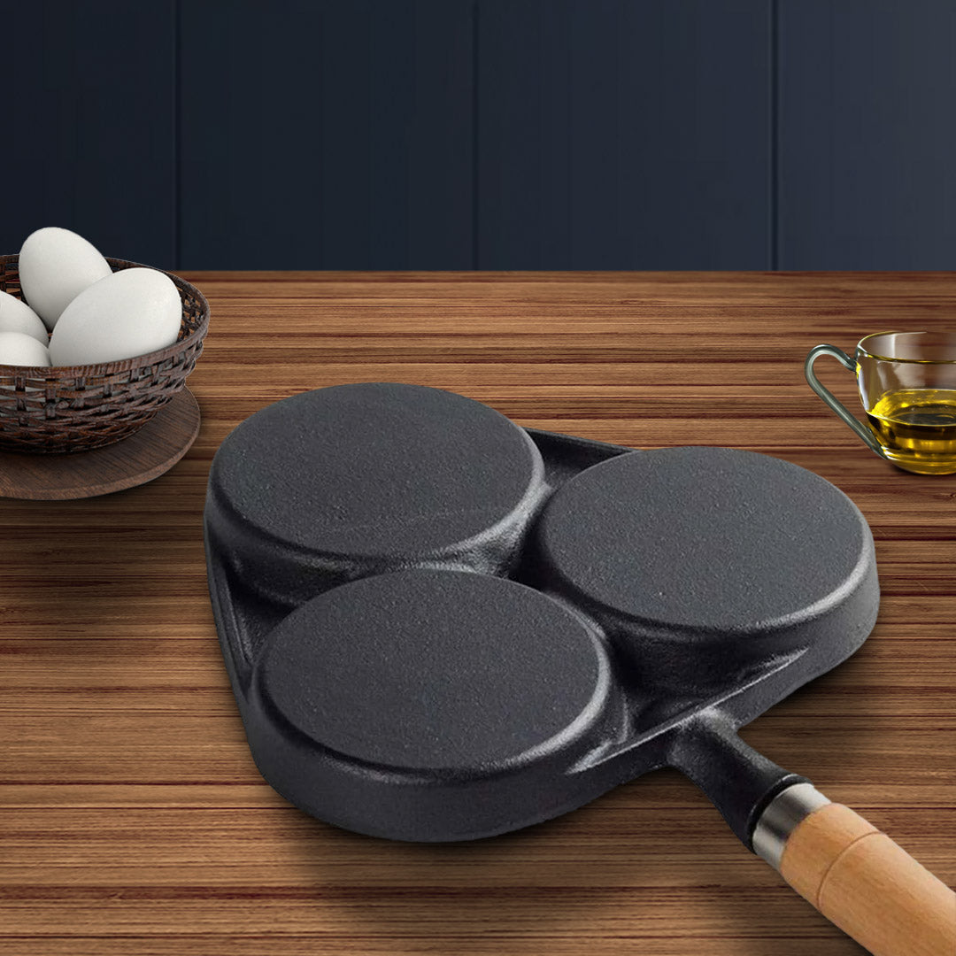 SOGA 2X 3 Mold Cast Iron Breakfast Fried Egg Pancake Omelette Fry Pan • LUZ-ZPaiB4X2
