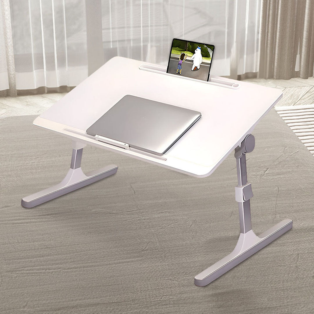 SOGA 60X40cm White Small Laptop Bed Portable Foldable Study Table Adjustable • LUZ-BedTableA9X2