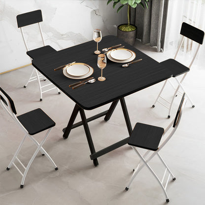 SOGA 2X Black Dining Table Portable Square Surface Space Saving Folding Desk Home Decor • LUZ-Table1206TallX2