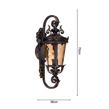 Vintage Lantern 2X 70cm Aluminum & Glass Wall Light Classic Lantern Design Elegant Outdoor Antique Inspired Wall Lamp • LUZ-Lamp58499MedX2