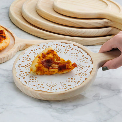 SOGA 7 inch Round Premium Wooden Pine Food Serving Tray Charcuterie Board Paddle Home Decor • LUZ-WodB107