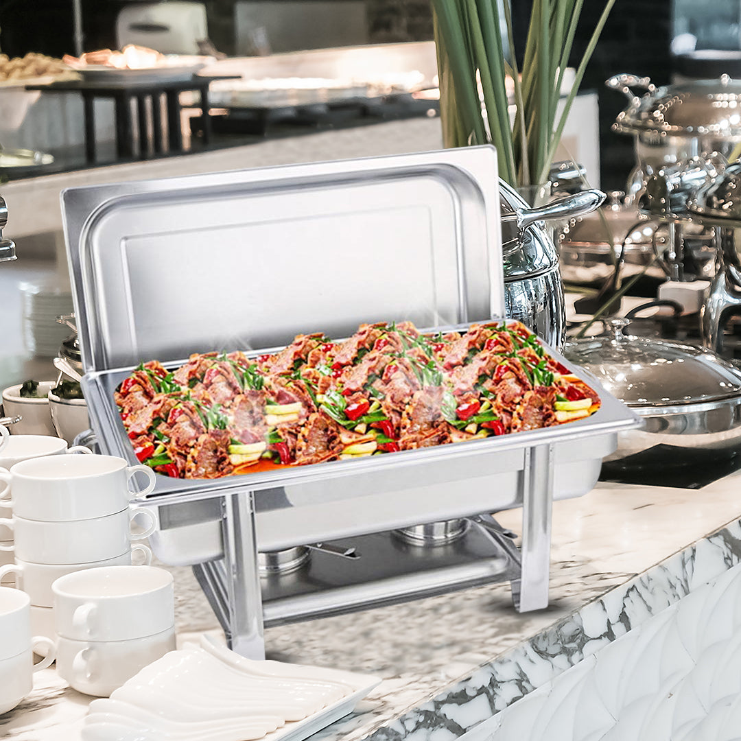 SOGA 2X Single Tray Stainless Steel Chafing Catering Dish Food Warmer • LUZ-ChafingDish56081X2