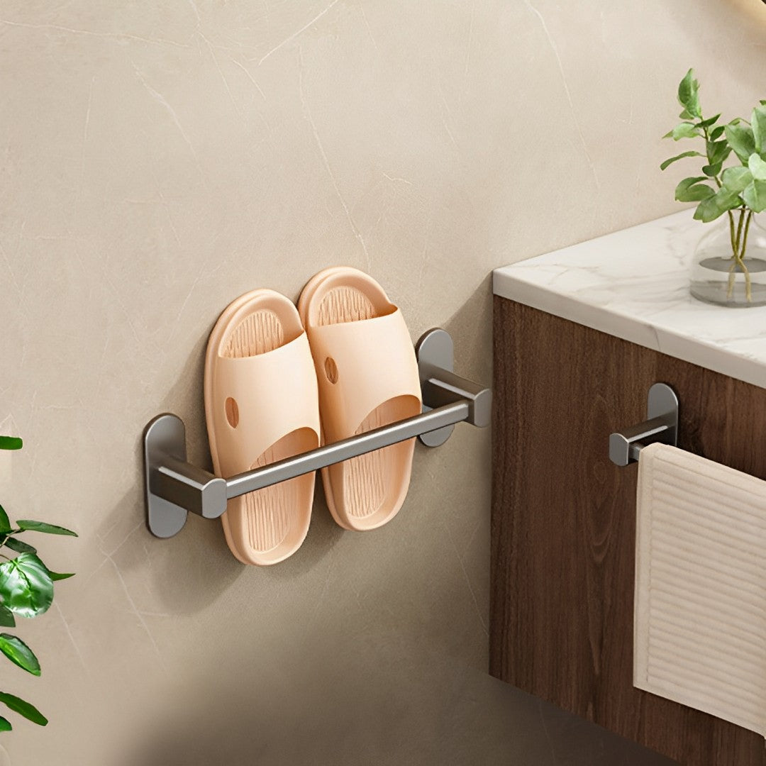 SOGA 29cm Wall-Mounted Slipper Organiser Adhesive Storage Space-Saving Wall Rack LUZ-TAN1040