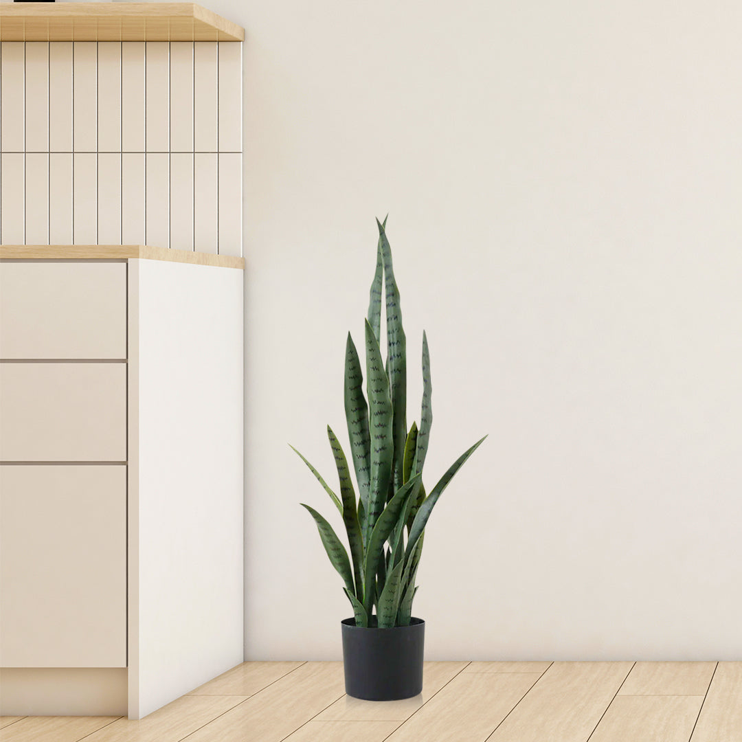 SOGA 2X 95cm Sansevieria Snake Artificial Plants with Black Plastic Planter Greenery, Home Office Decor • LUZ-APlantFH9510X2