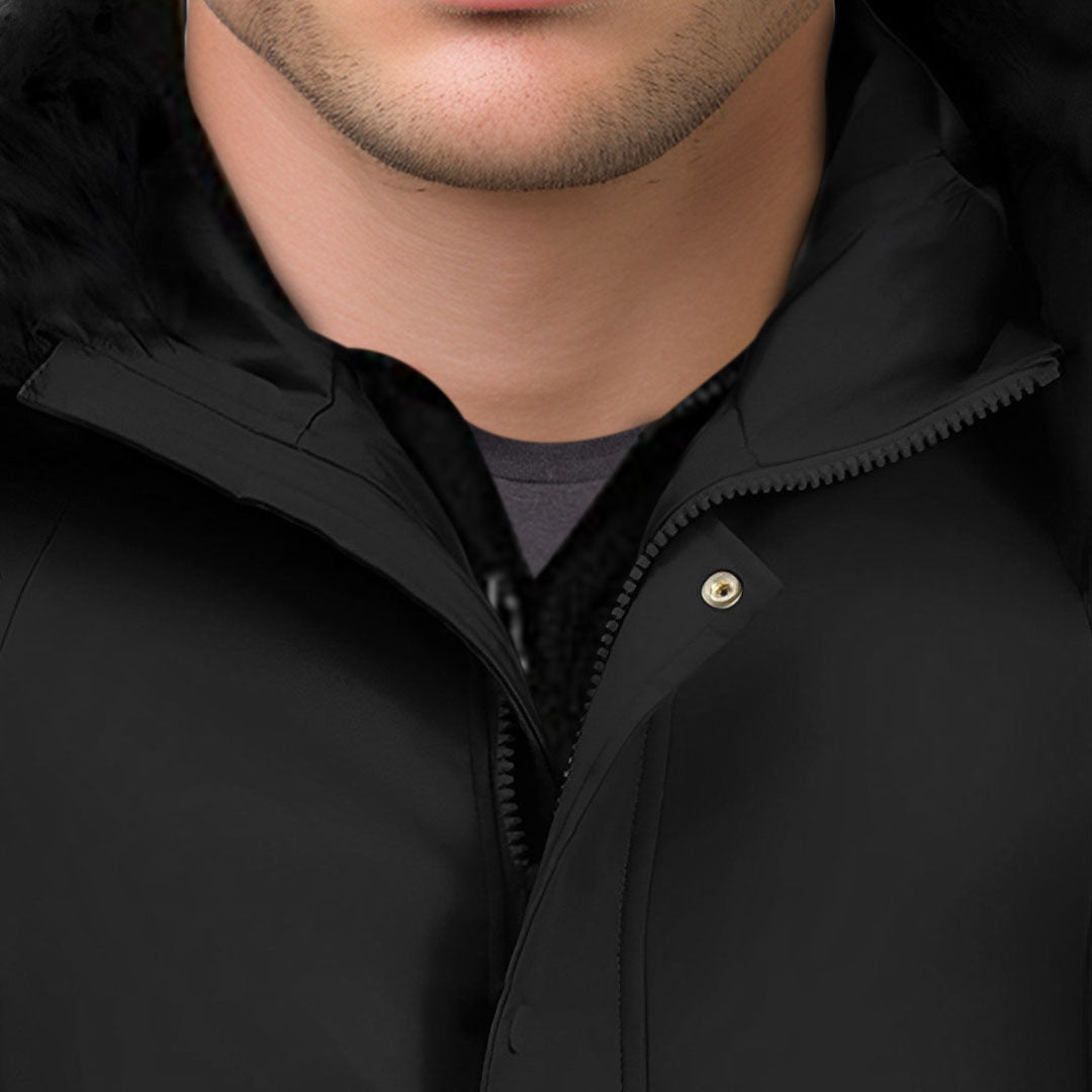 abbee Black XL Winter Fur Hooded Thick Overcoat Jacket Stylish Lightweight Quilted Warm Puffer Coat • LUZ-DJ-998B
