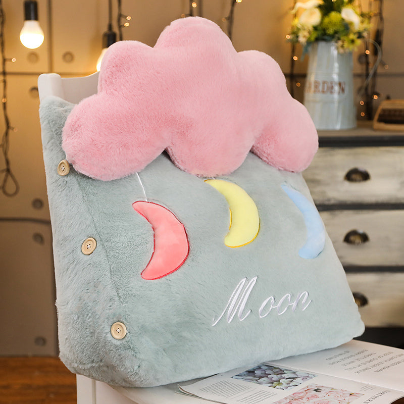 SOGA 2X Green Cute Cloud Cushion Soft Leaning Lumbar Wedge Pillow Bedside Plush Home Decor • LUZ-SCushion033X2