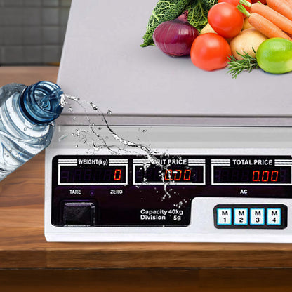 SOGA 2X 40kg Digital Commercial Kitchen Scales Shop Electronic Weight Scale Food White • LUZ-Scale40kgWHTX2