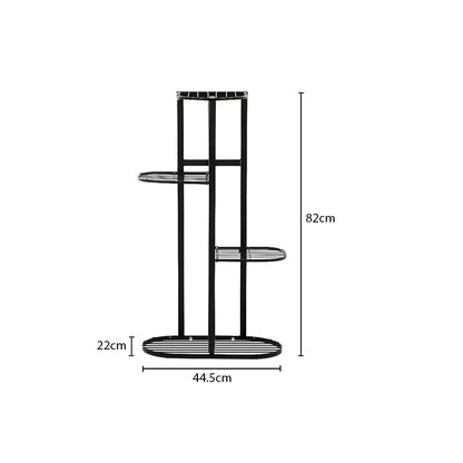 SOGA 2X 4 Tier 5 Pots Black Metal Plant Rack Flowerpot Storage Display Stand Holder Home Garden Decor • LUZ-FPotH29X2