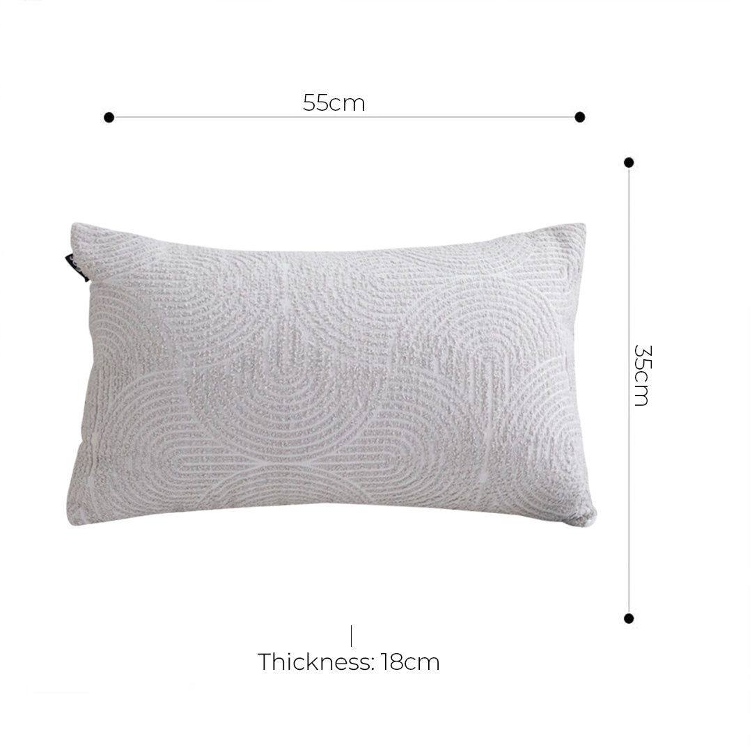 SOGA 2X 35cm Throw Pillow Off White Lumbar Embroidered Decorative Cover Stitch for Home Decor • LUZ-FrenchCushion316X2