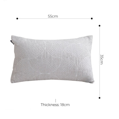 SOGA 2X 35cm Throw Pillow Off White Lumbar Embroidered Decorative Cover Stitch for Home Decor • LUZ-FrenchCushion316X2