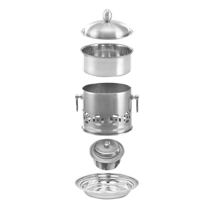 SOGA Stainless Steel Mini Asian Buffet Hot Pot Single Person Shabu Alcohol Stove Burner with Lid • LUZ-ChafingDishHotPot5
