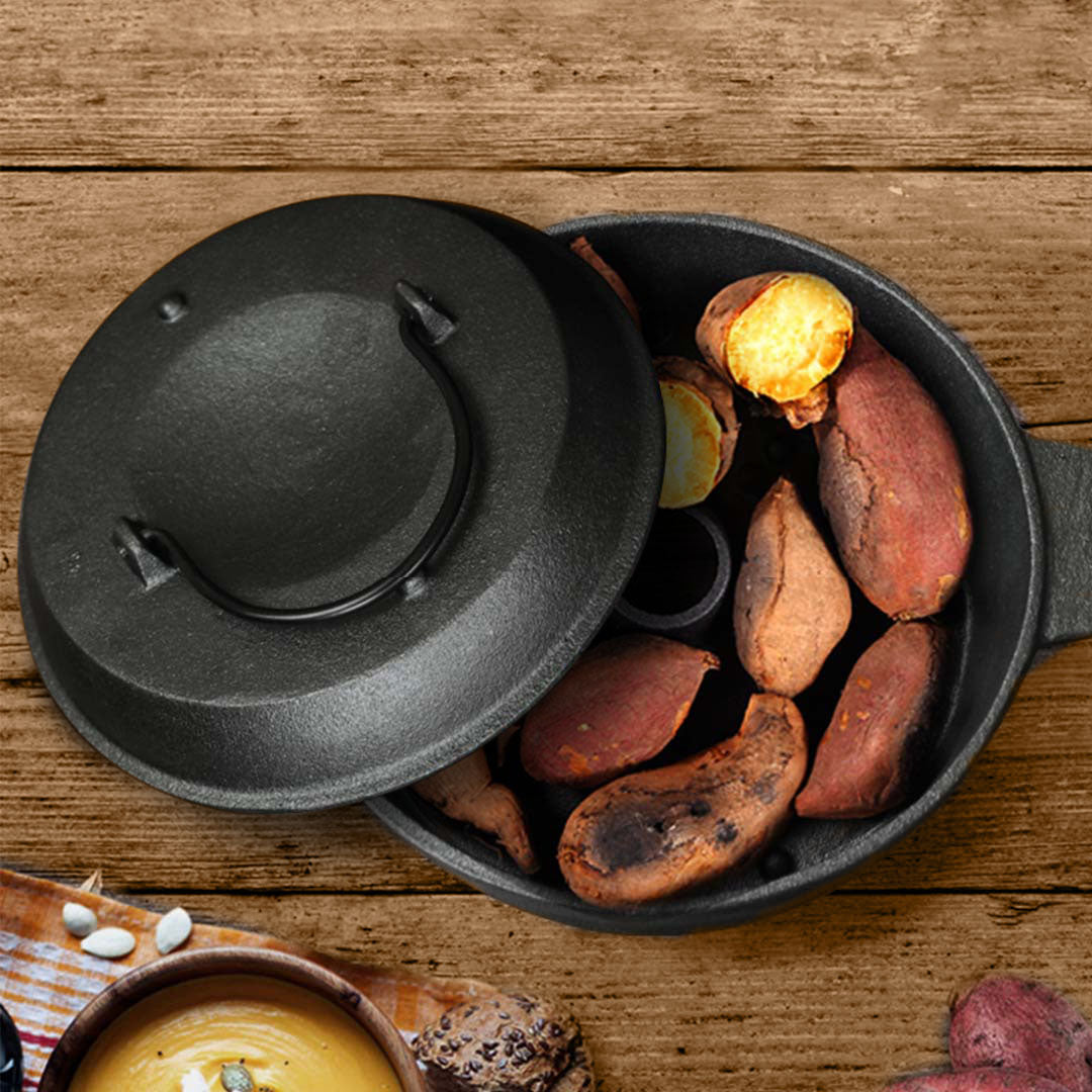 SOGA 28cm Cast Iron Dutch Oven Pre-Seasoned Cast Iron Pot with Lid • LUZ-ZPaiA8