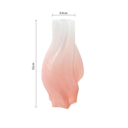 SOGA 32cm Pink Glass Vase Art Blown Hand Flower Tall Vintage Art Vases • LUZ-GVasePNK32