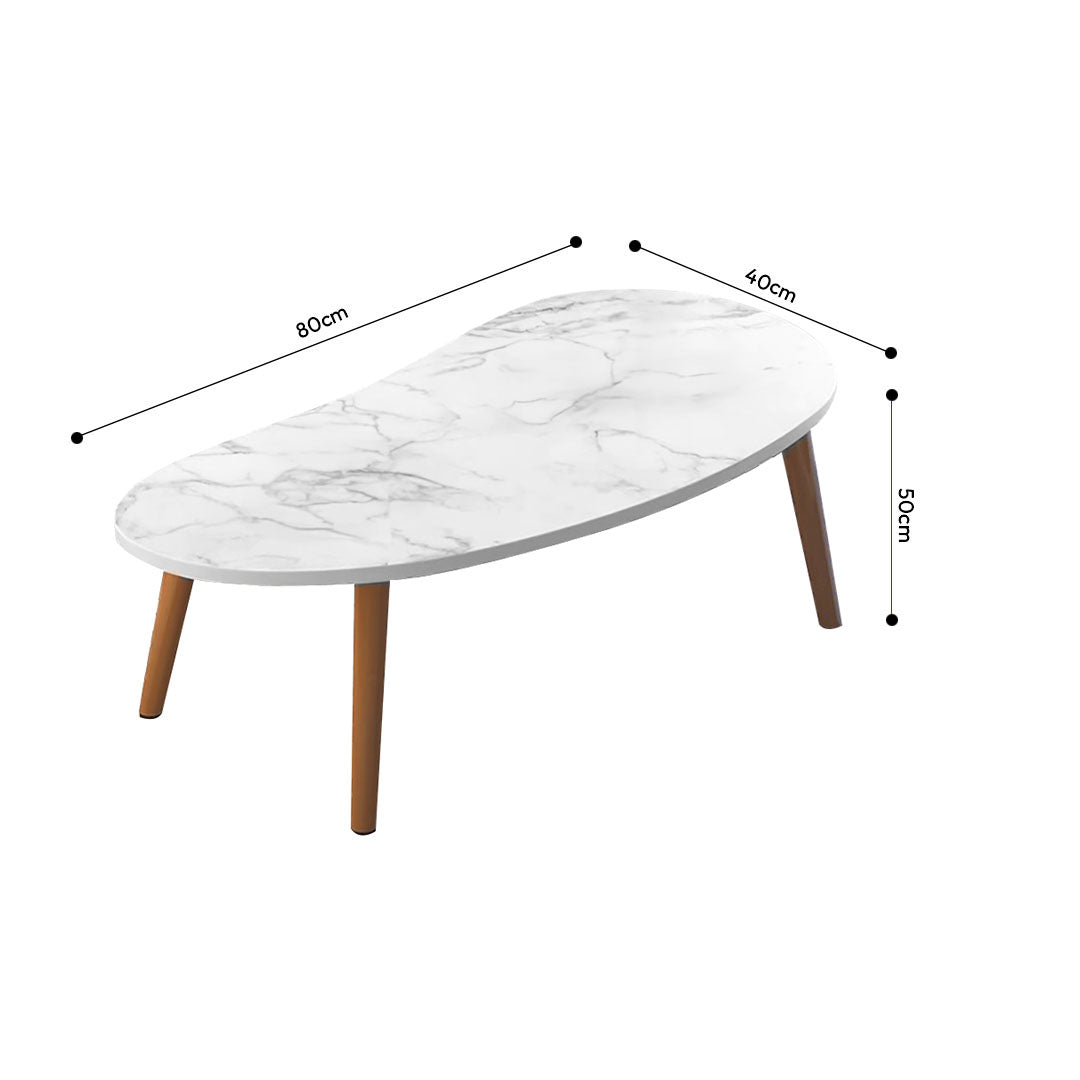 SOGA 2X 80x40cm White Stone Pattern Living Room Nordic  Coffee Table Modern Style • LUZ-TableTea12X2