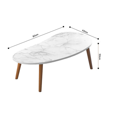 SOGA 2X 80x40cm White Stone Pattern Living Room Nordic  Coffee Table Modern Style • LUZ-TableTea12X2