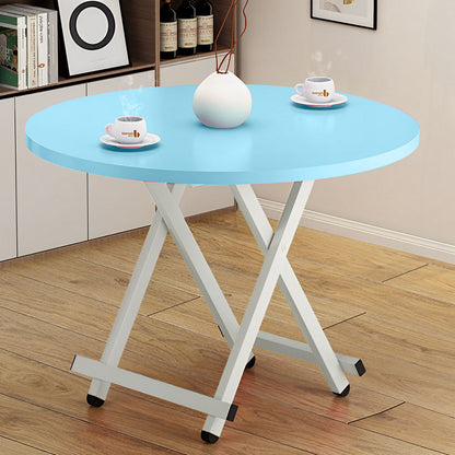 SOGA Blue Dining Table Portable Round Surface Space Saving Folding Desk Home Decor • LUZ-TableRD724