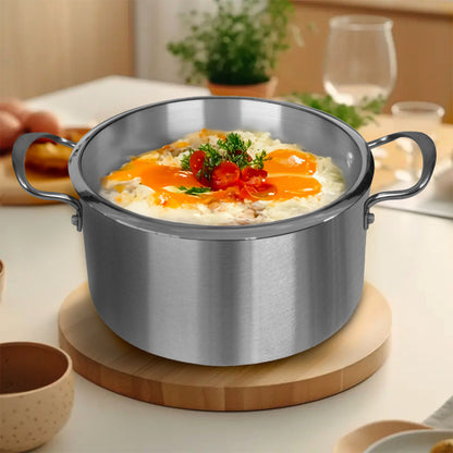 SOGA 2X Stainless Steel  26cm Casserole With Lid Induction Cookware LUZ-CasseroleSS422526CMX2