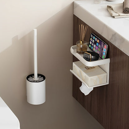 SOGA 2X 27cm Wall-Mounted Toilet Brush with Holder Bathroom Cleaning Scrub White • LUZ-TAN1045X2