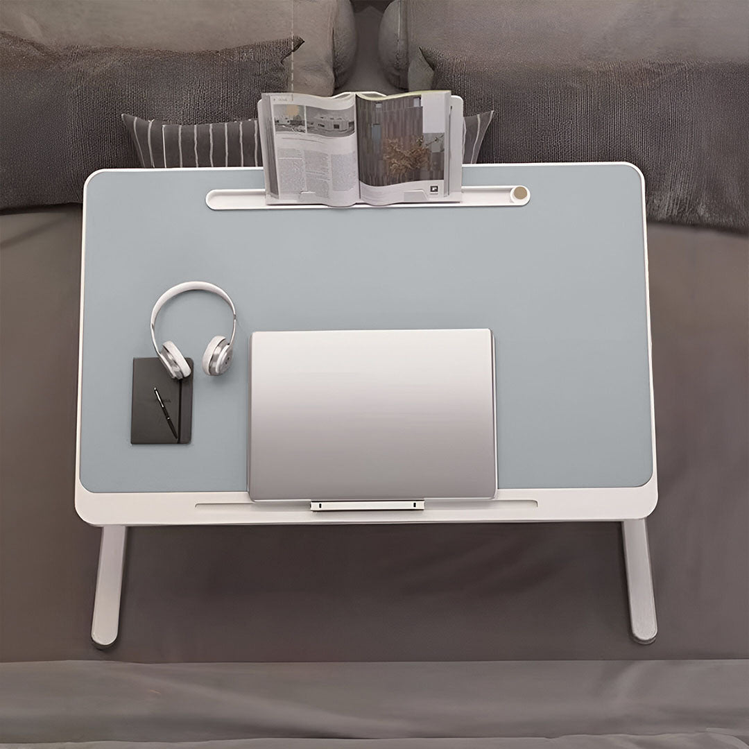 SOGA 60X40cm Grey Small Laptop Bed Portable Foldable Study Table Adjustable • LUZ-BedTableA11