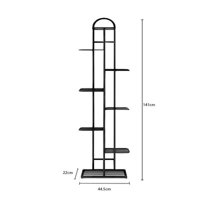 SOGA 2X 8 Tier 9 Pots Black Metal Plant Stand Flowerpot Display Shelf Rack Indoor Home Office Decor • LUZ-FPotH06X2