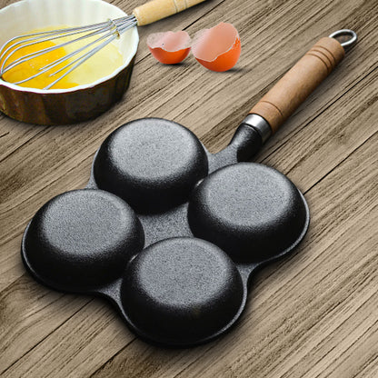 SOGA 2X 4 Mold Multi-Portion Cast Iron Breakfast Fried Egg Pancake Omelet Fry Pan • LUZ-ZPai027X2