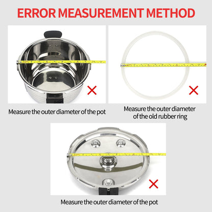 Silicone 2X 10L Pressure Cooker Rubber Seal Ring Replacement Spare Parts • LUZ-SSPC10L26cm-JSEALX2