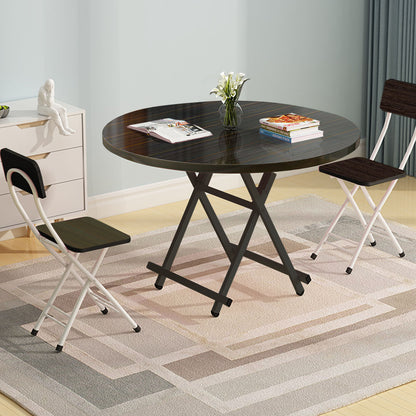 SOGA Black Dining Table Portable Round Surface Space Saving Folding Desk Home Decor • LUZ-TableRD723