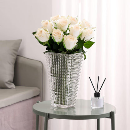 SOGA 22.5cm Handcrafted Clear Glass Vase, Classic Design for Home Decor • LUZ-GVase225Clear