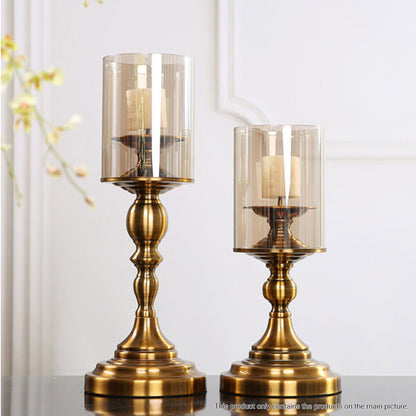 SOGA 42cm Gold Nordic Deluxe Candlestick Candle Holder Stand Pillar Glass /Iron • LUZ-CandleStick3452