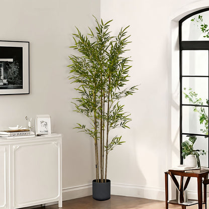 SOGA 180cm Lucky Bamboo Tree Bambusa Vulgaris Artificial Plant w/ 7 Branches Home Accent Decor • LUZ-APlantFHZ180