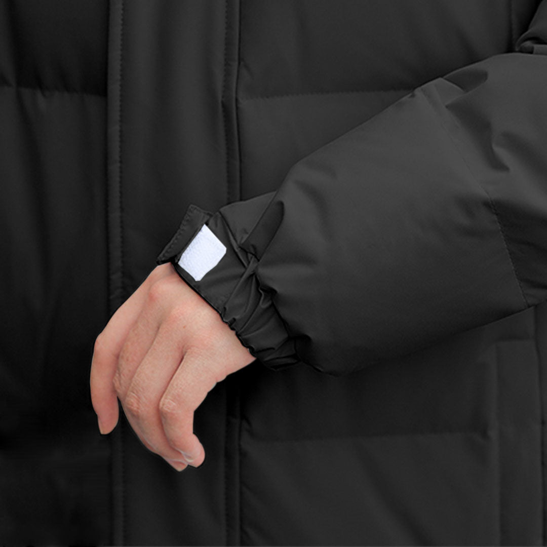 abbee Black 2XL Winter Hooded Overcoat Long Jacket Stylish Lightweight Quilted Warm Puffer Coat • LUZ-DJ-659G