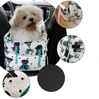 SOGA Car Central Control Nest Pet Safety Travel Bed Dog Kennel Portable Washable Pet Bag White • LUZ-CarPetBag029