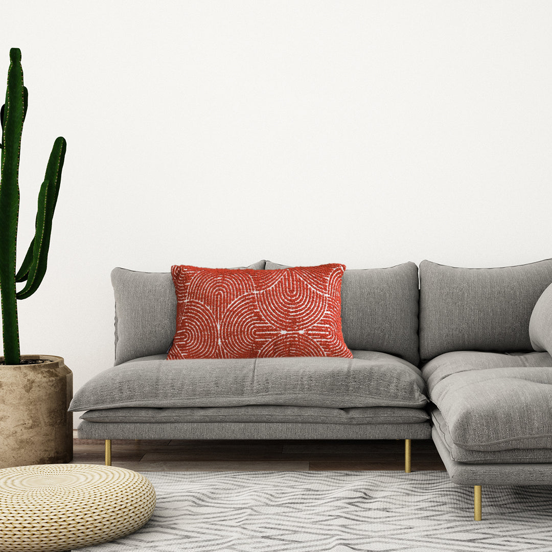 SOGA 2X 30cm Cinnabar Pillow Perfect Burnt Indoor/Outdoor Corded Throw Red Set Lumbar Throw Pillow • LUZ-FrenchCushion219X2