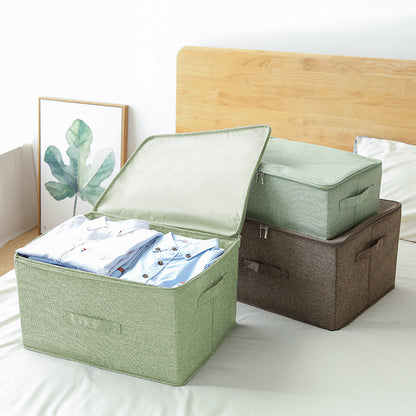 SOGA Green Large Portable Double Zipper Storage Box Moisture Proof Clothes Basket Foldable Home Organiser • LUZ-SBox028