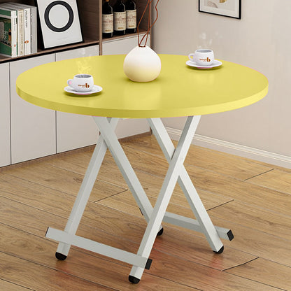 SOGA Yellow Dining Table Portable Round Surface Space Saving Folding Desk Home Decor • LUZ-TableRD725